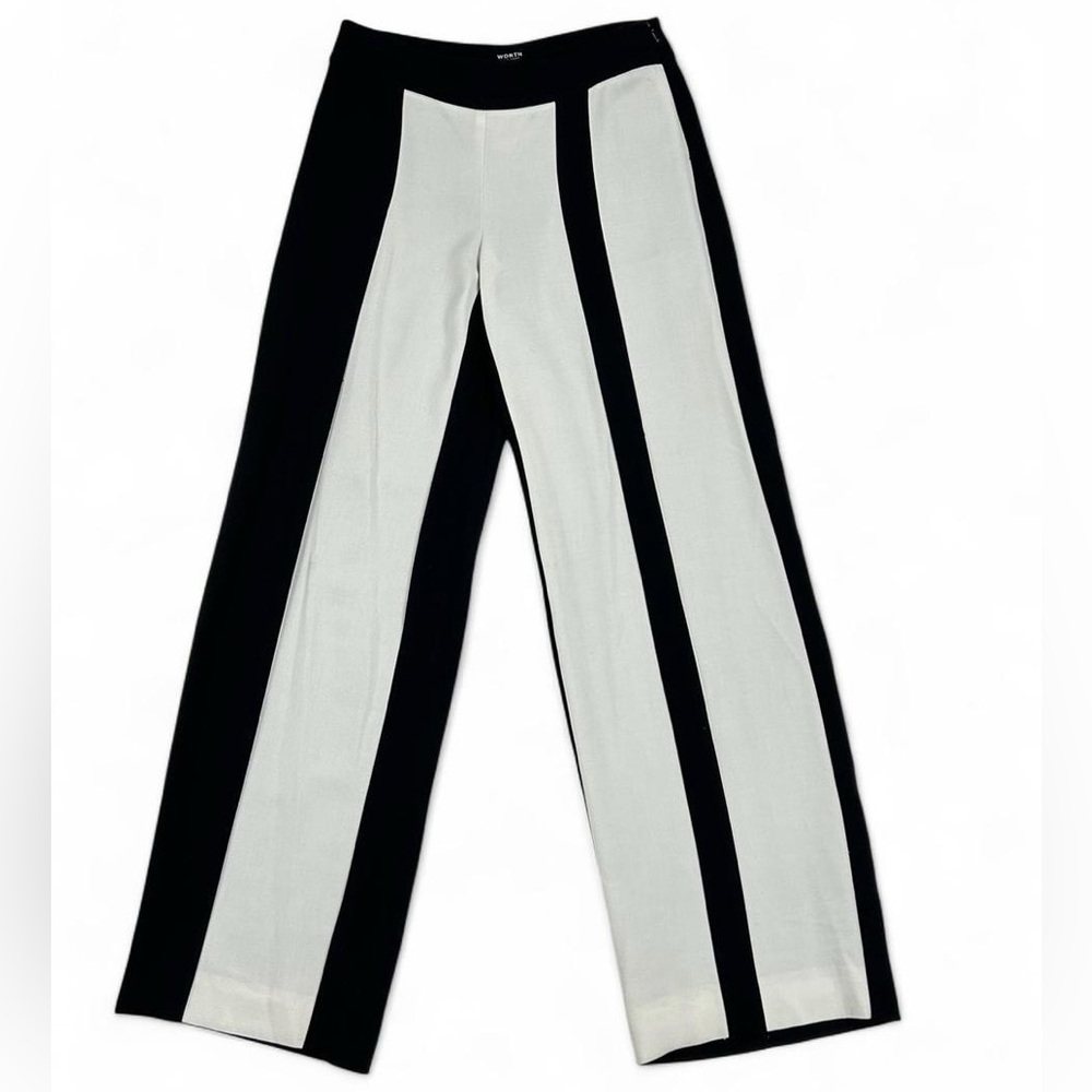 WORTH Black & White Wide-Leg Stripe Pants Size 2